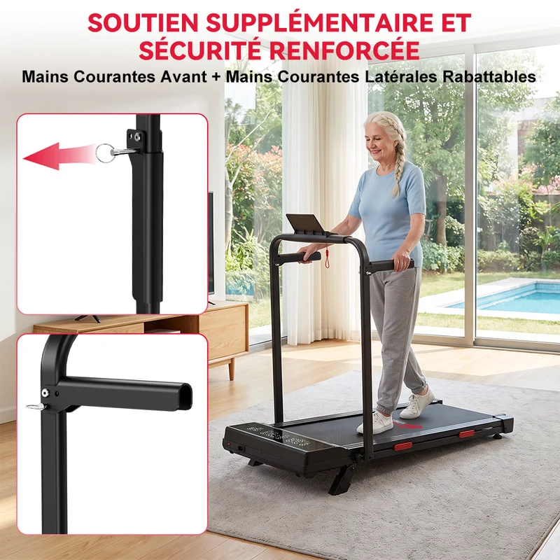 Tapis de Course Pliant Q2 Pro avec 5% Inclinaison Manuelle, Vitesse 1-10 km/h (Nouvelle Version)