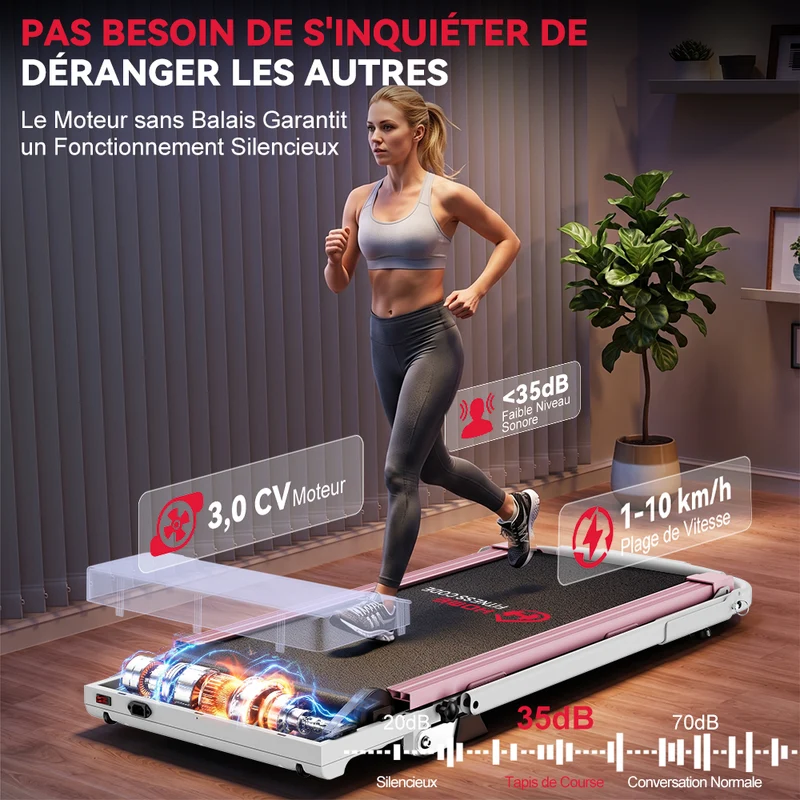 Tapis de Course Pliant Q2 Pro avec 5% Inclinaison Manuelle, Vitesse 1-10 km/h (Nouvelle Version)
