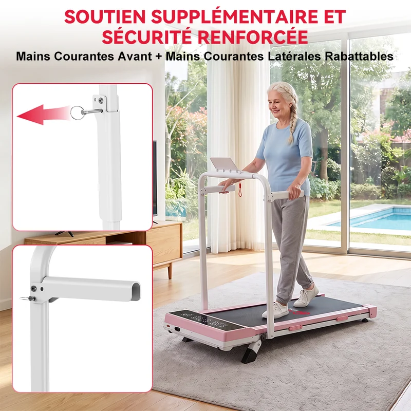Tapis de Course Pliant Q2 Pro avec 5% Inclinaison Manuelle, Vitesse 1-10 km/h (Nouvelle Version)