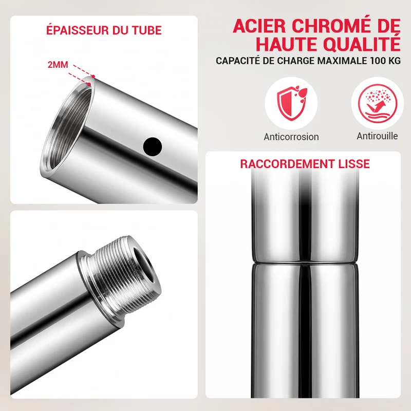 Barre de Danse Fitness Réglable en Hauteur