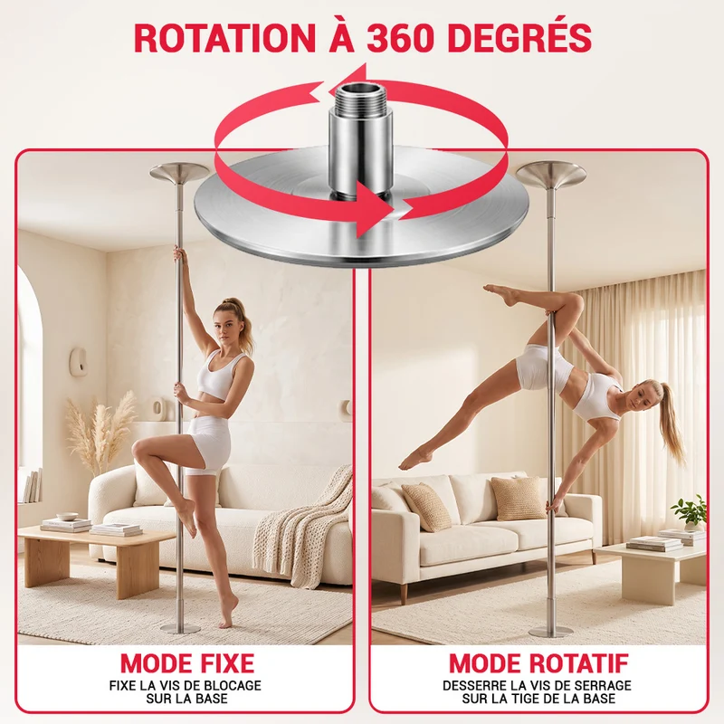Barre de Danse Fitness Réglable en Hauteur