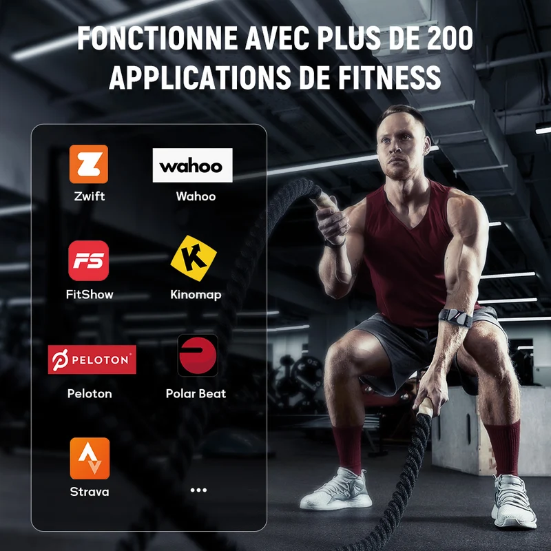 Brassard Cardio-Fréquencemètre, Bluetooth 5.0/ANT+, Étanchéité IP67