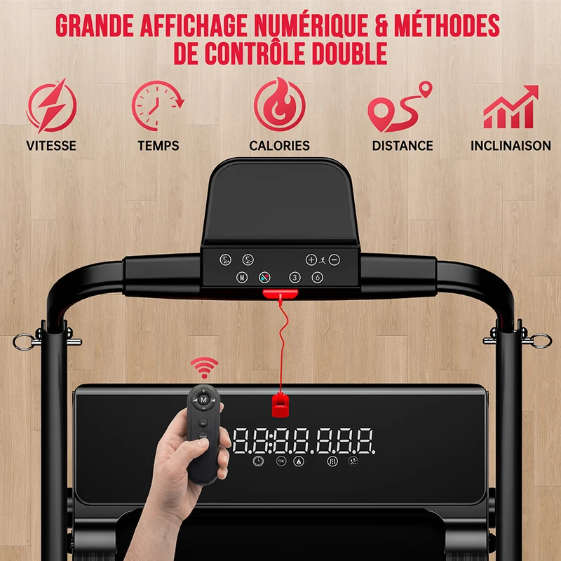Tapis de Course Pliant Y5 avec Moteur sans Balais, 0% - 15 % Inclinaison Automatique