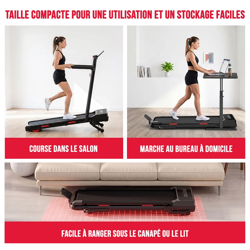 Tapis de Course Pliant Y5 avec Moteur sans Balais, 0% - 15 % Inclinaison Automatique