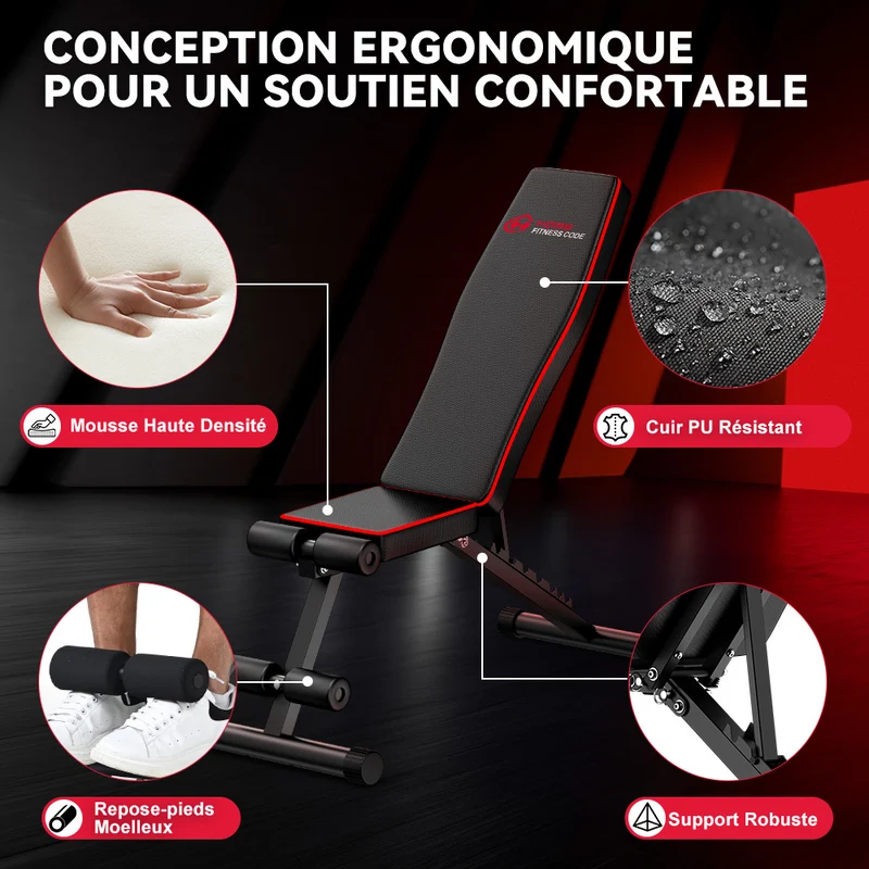 Banc D'entraînement Pliable B1, Dossier Réglable