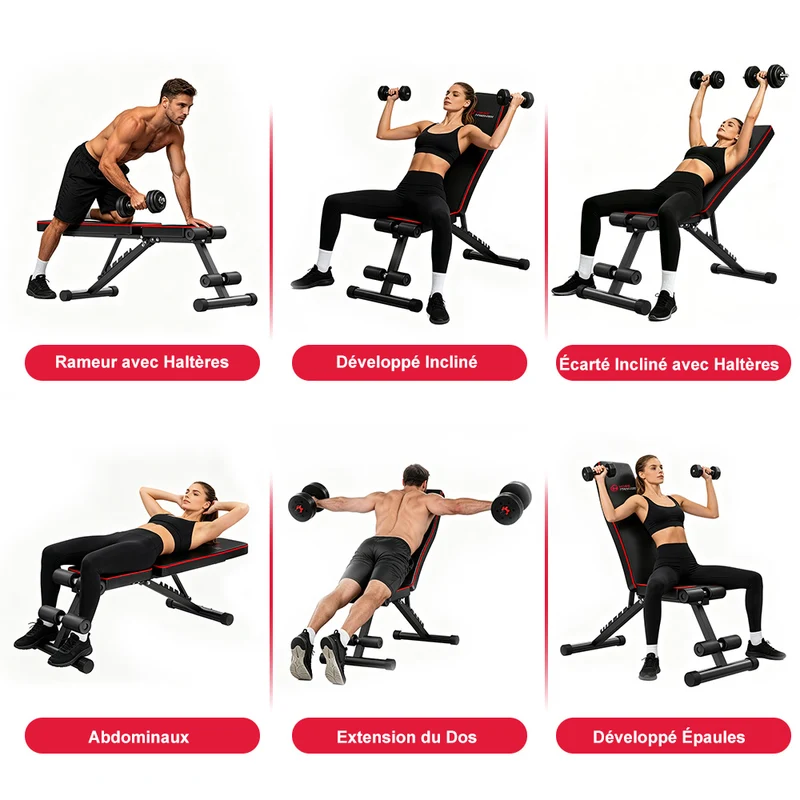 Banc D'entraînement Pliable B1, Dossier Réglable