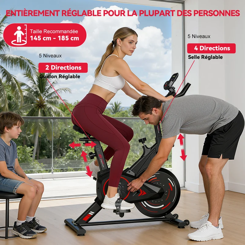 Vélo D'exercice Stationnaire C1, Volant 6 kg