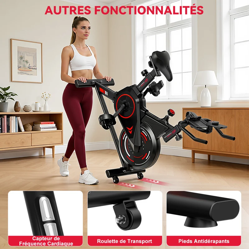 Vélo D'exercice Stationnaire C1, Volant 6 kg