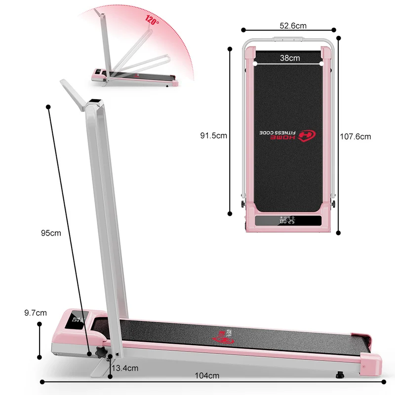 Tapis de Course Pliant Z3 avec Moteur Sans Balais, Vitesse 1-6 km/h, 5% Inclinaison Manuelle