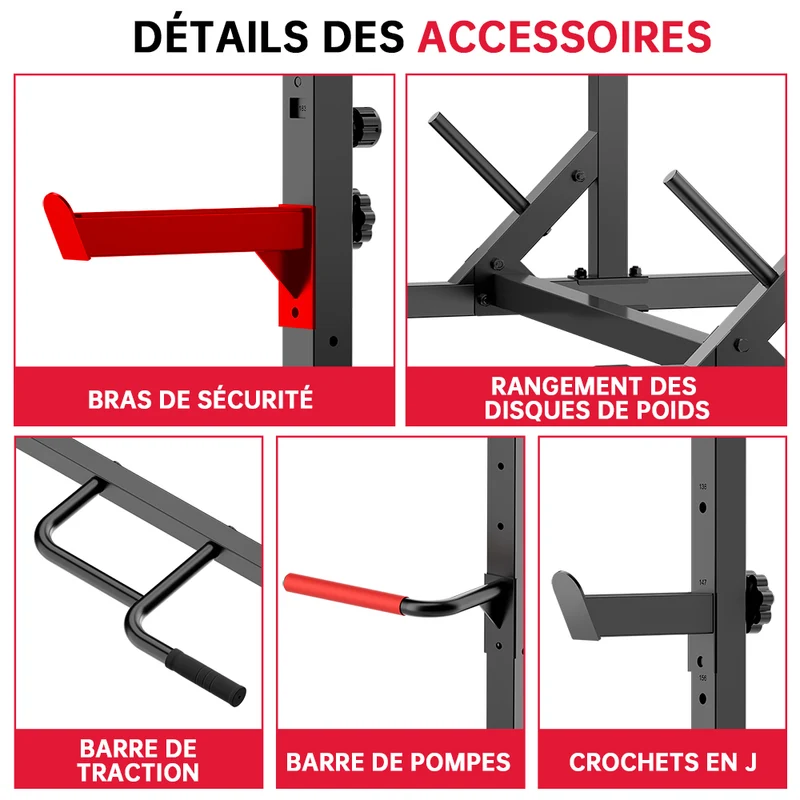 Squat Demi-Rack avec Barre de Traction