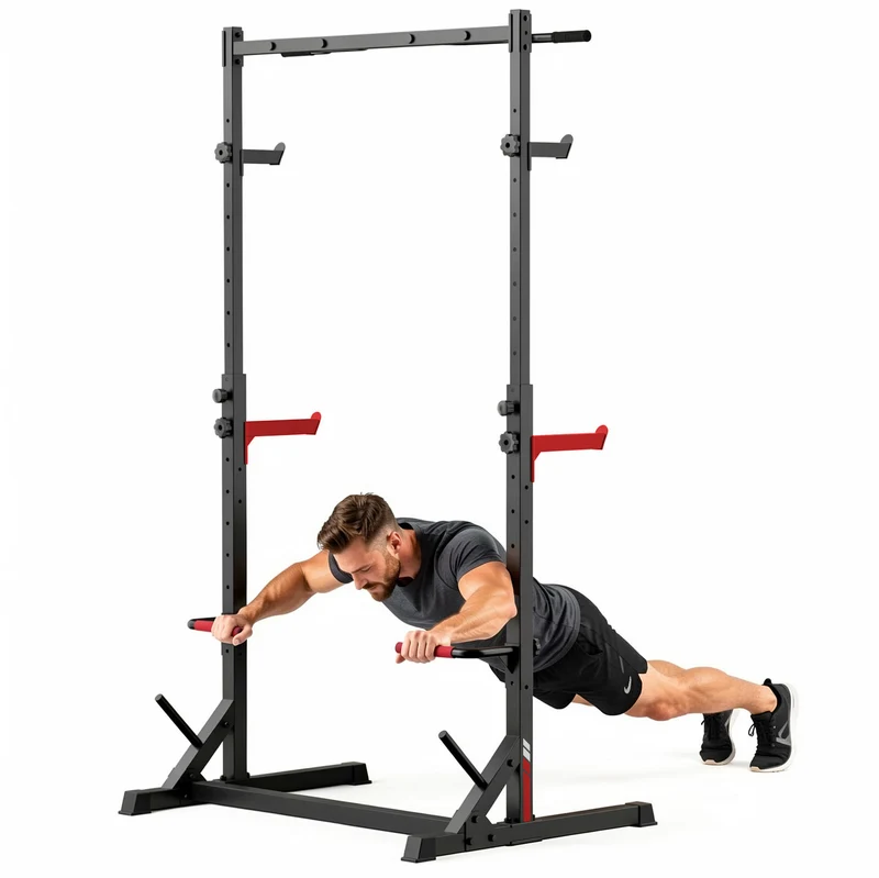 Squat Demi-Rack avec Barre de Traction
