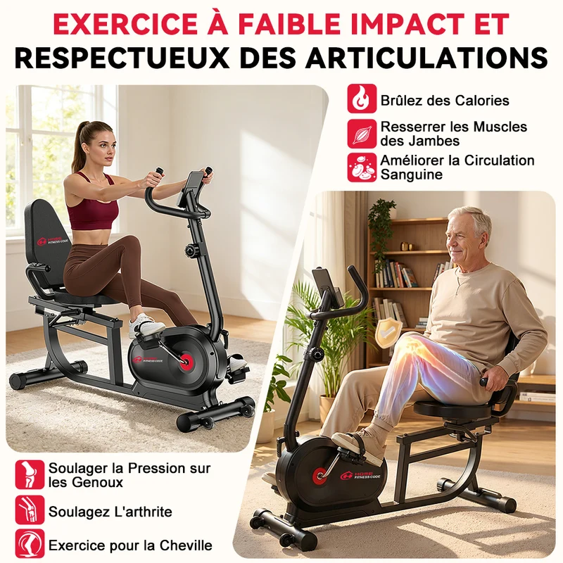 Vélo D'appartement Couché X1, 16 Niveaux de Résistance