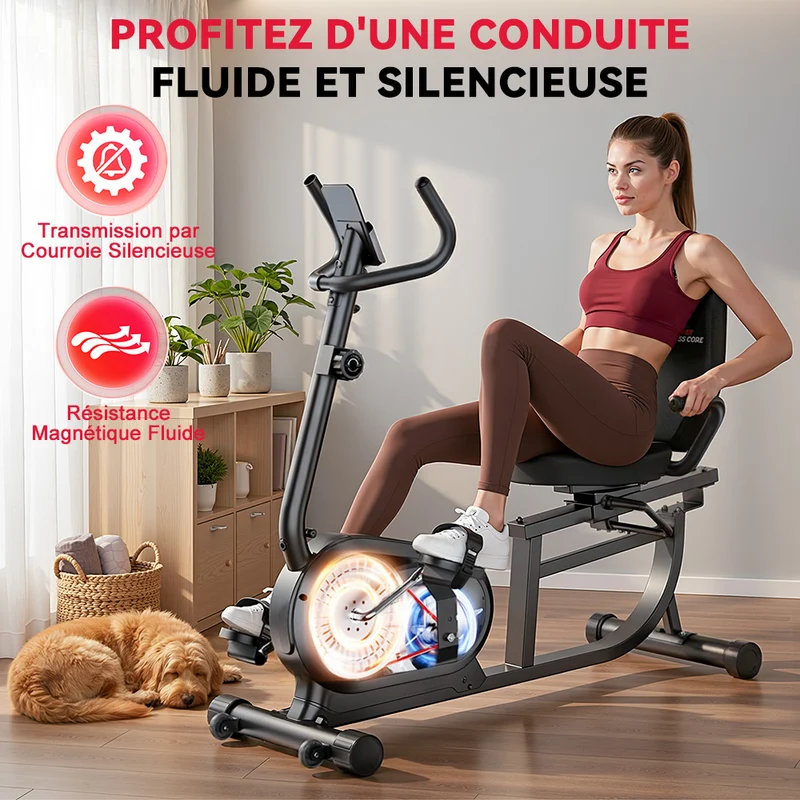 Vélo D'appartement Couché X1, 16 Niveaux de Résistance