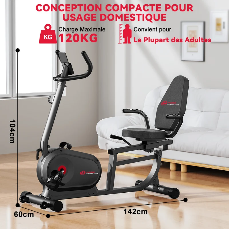 Vélo D'appartement Couché X1, 16 Niveaux de Résistance