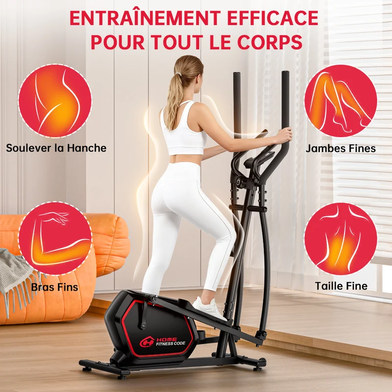 Vélo Elliptique E200, Résistance Magnétique à 16 Niveaux
