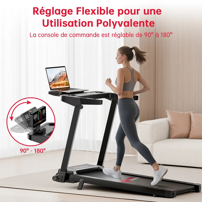 Tapis de Course Pliant Q8, Vitesse 1-12KM/H, Inclinaison Manuelle 5%