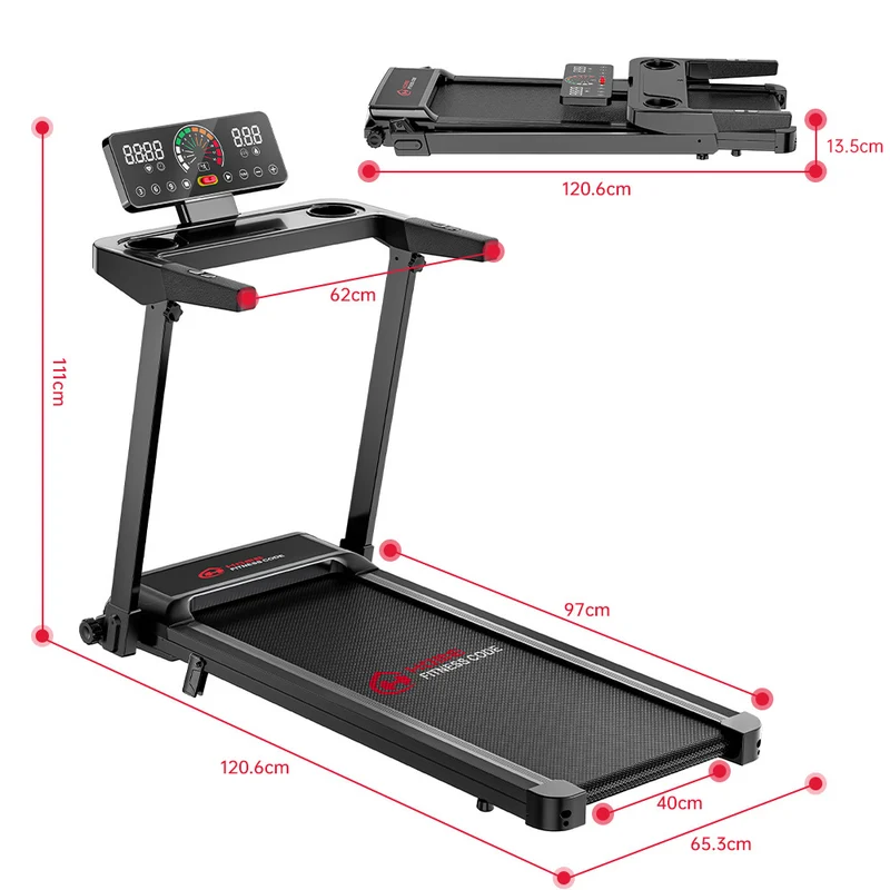 Tapis de Course Pliant Q8, Vitesse 1-12KM/H, Inclinaison Manuelle 5%
