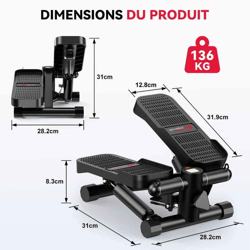 Mini Stepper Hydraulique avec Bandes de Résistance