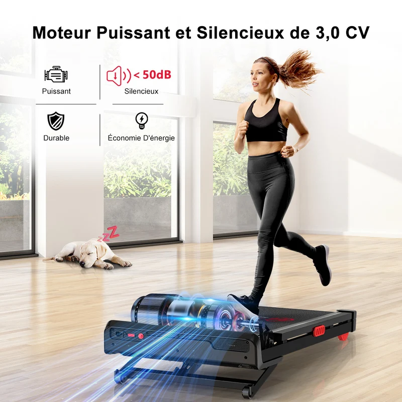 Tapis de Course Y1 avec Inclinaison Automatique de 0 à 12%, Vitesse de 1-10KM/H
