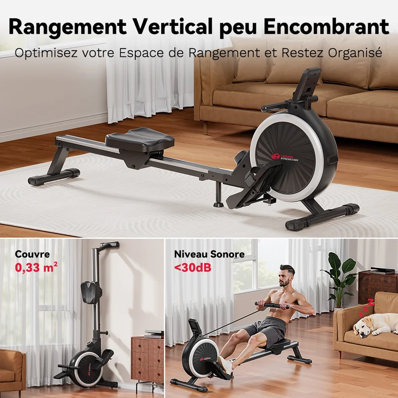 Rameur Magnétique, 16 Niveaux de Résistance