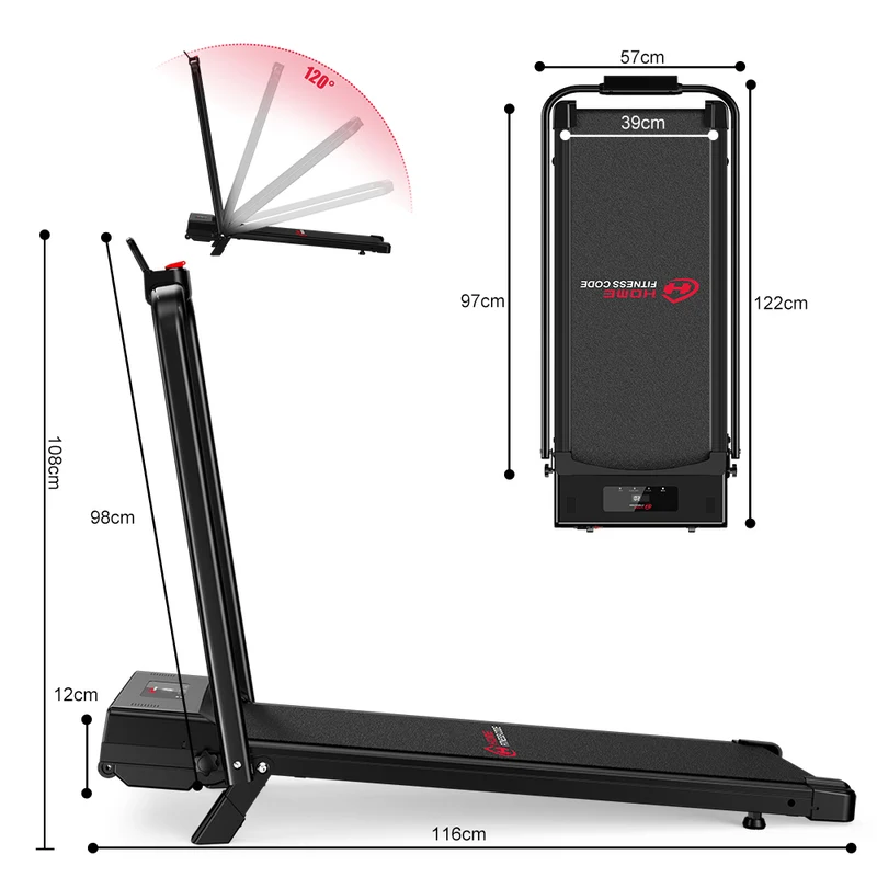 Tapis de Course Pliant C1, Vitesse 1-10KM/H, 5% Inclinaison Manuelle