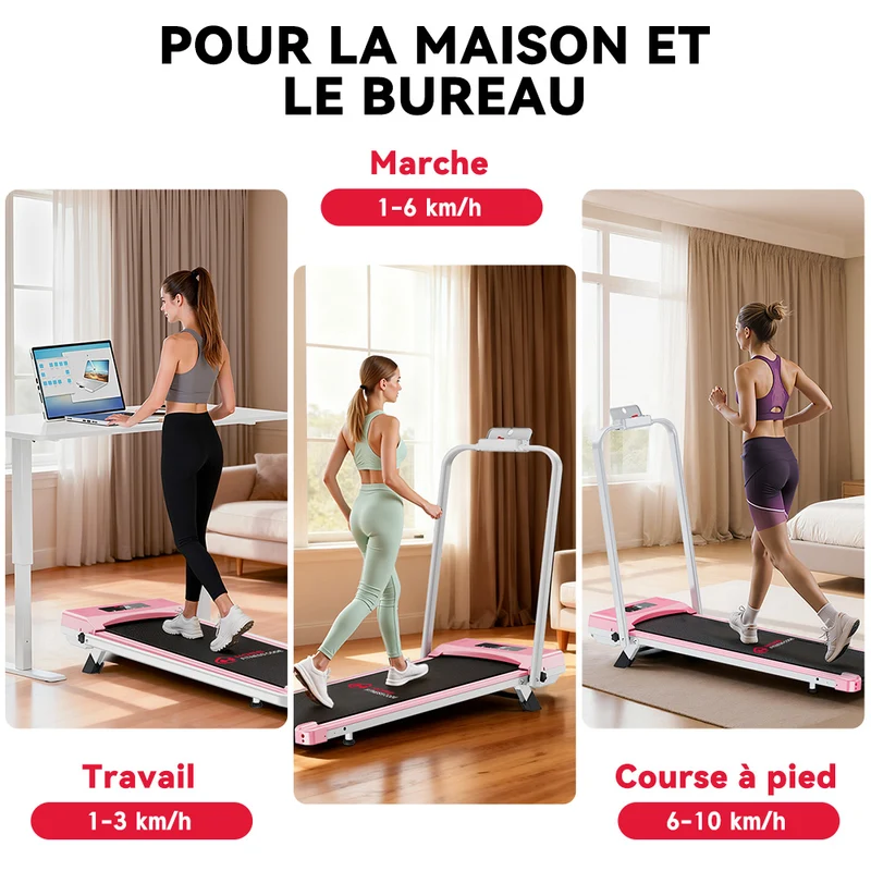 Tapis de Course Pliant C1, Vitesse 1-10KM/H, 5% Inclinaison Manuelle