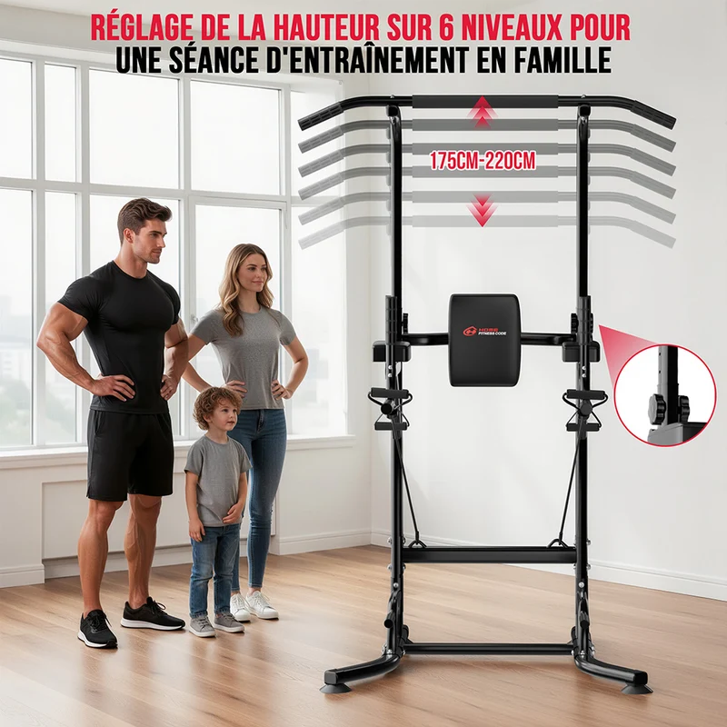 Power Tower Dip Station A1, avec Bandes de Résistance