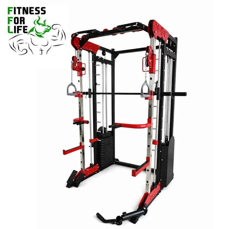All-In-One Functional Trainer Power Rack with Dual Cable System & Pull-Up Bar