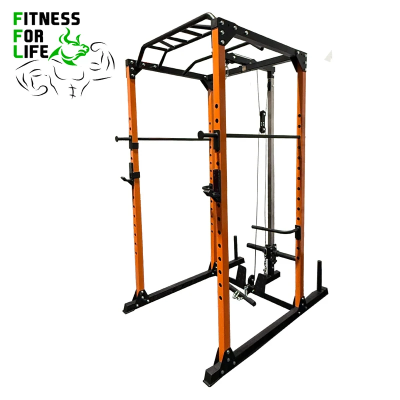 Power Rack Cage With Lat Pulldown