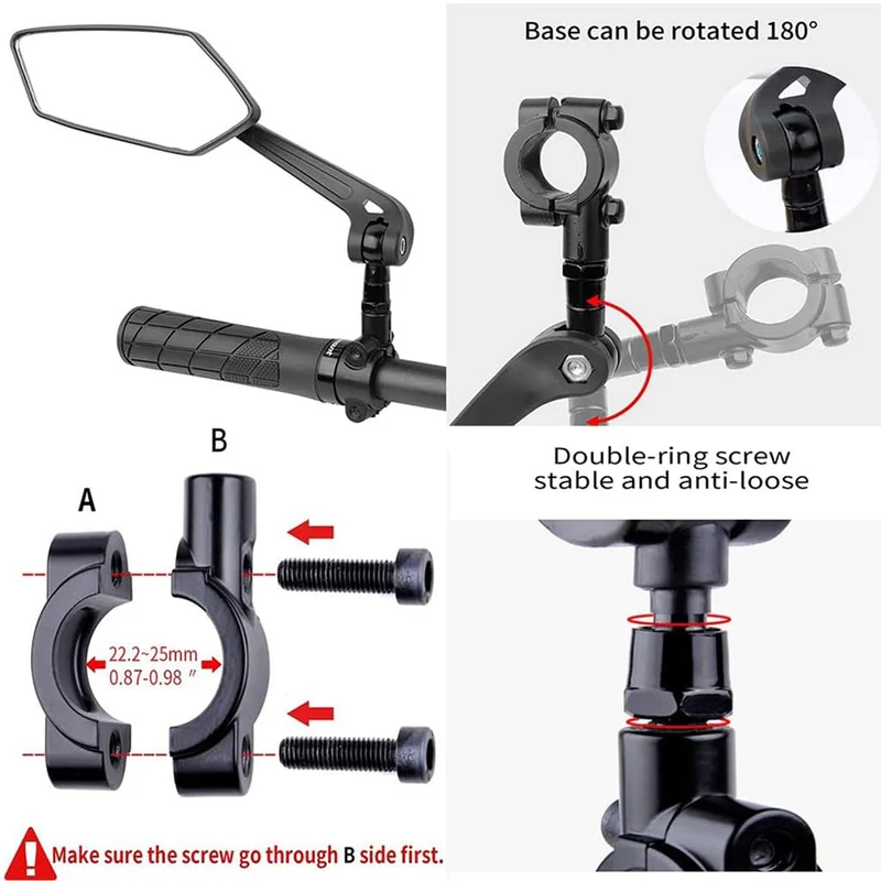 Rearview mirror for U2 or U3 Ebike