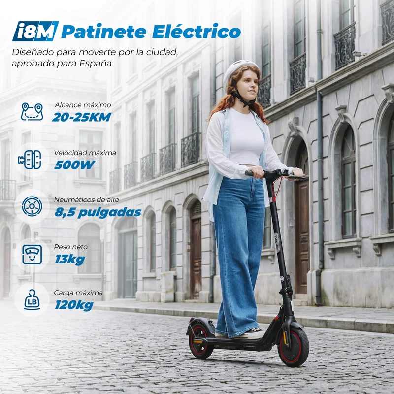 iScooter i8M Patinete Eléctrico Ligero Homologado DGT