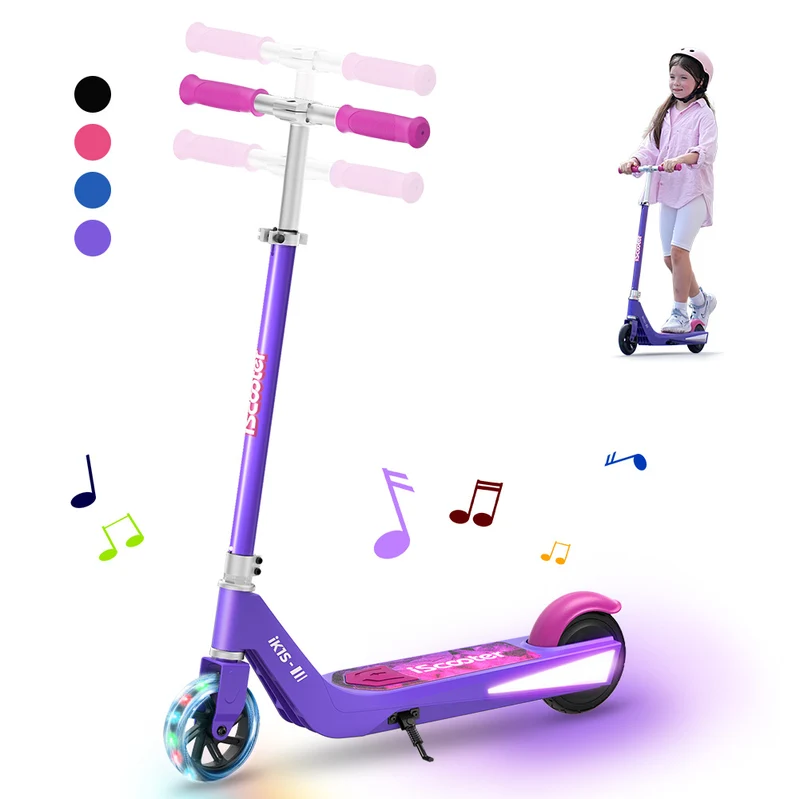 iScooter iK1S Kids Electric Scooter with Colorful Flashing Wheels
