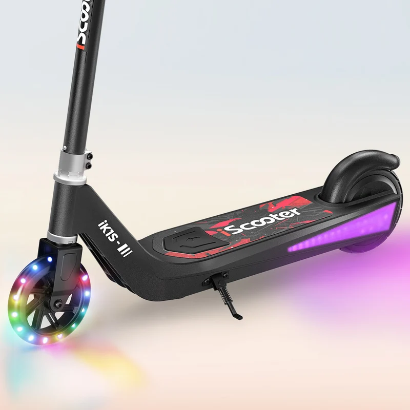 iScooter iK1S Kids Electric Scooter with Colorful Flashing Wheels
