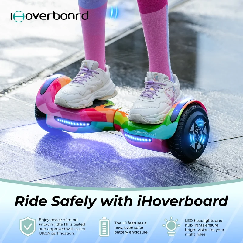 H1 6.5" Self Balancing Hoverboard with Bluetooth Music and LED Lights