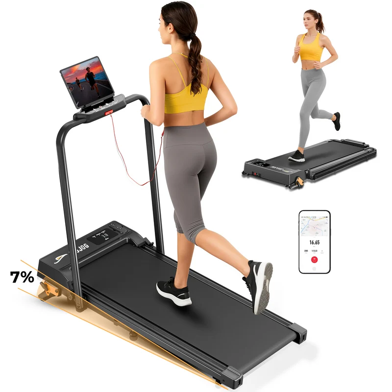 JT51 2-in-1 Folding Treadmill with Handrails