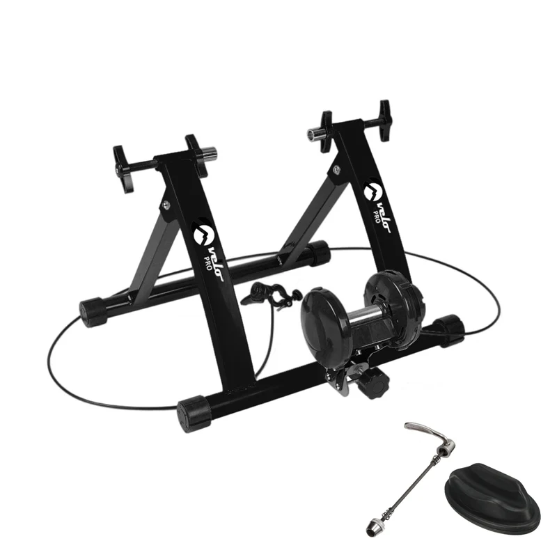 Support d'Entraînement pour Vélo à Résistance Fluide avec Tapis - Noir