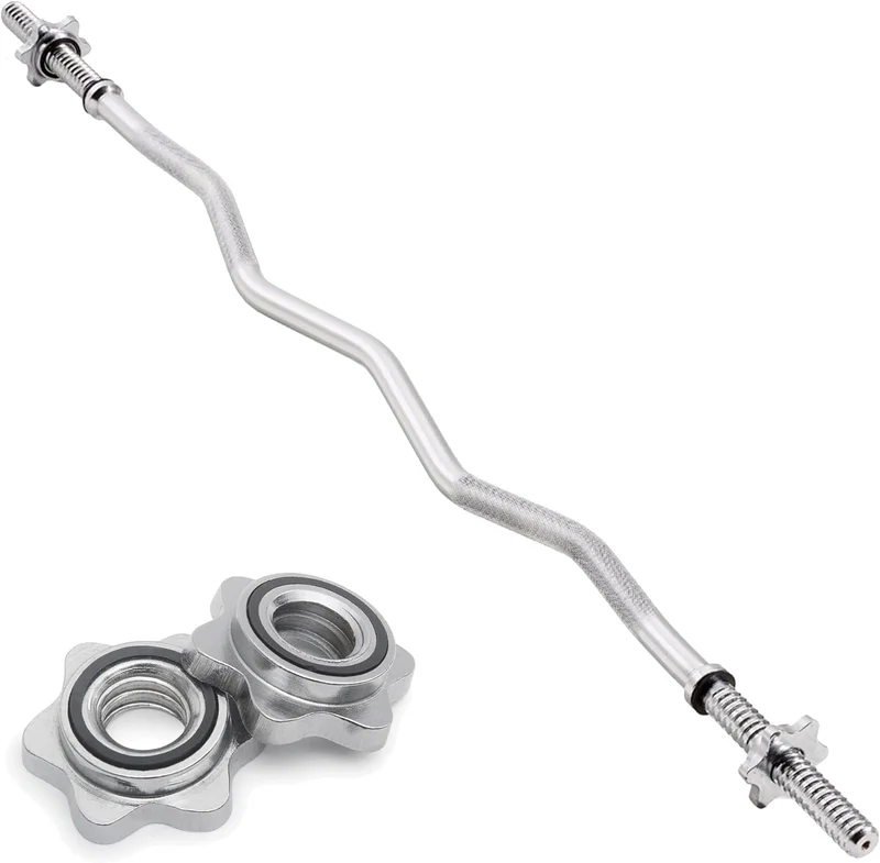 Barre de Musculation EZ 1,2 m - Colliers de Verrou Tournant