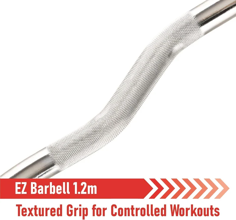 Barre de Musculation EZ 1,2 m - Colliers de Serrage à Ressort