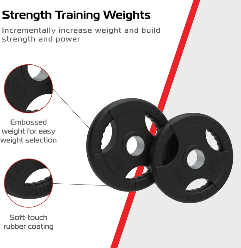 Lot de 2 Disques Olympiques Tri-Grip - 10 kg (2 x 5 kg)