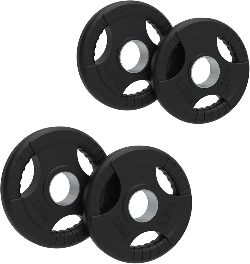 Lot de 4 Disques Olympiques Tri-Grip - 7,5 kg (2 x 1,25 kg, 2 x 2,5 kg)