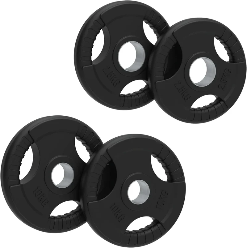 Lot de 4 Disques Olympiques Tri-Grip - 25 kg (2 x 2,5 kg, 2 x 10 kg)