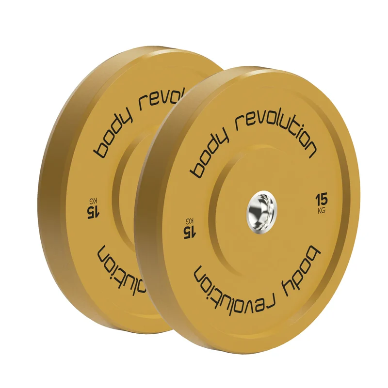 Lot de 8 Disques Olympiques Bumpers - 100 kg (2 x 5 kg, 2 x 10 kg, 2 x 15 kg, 2 x 20 kg)