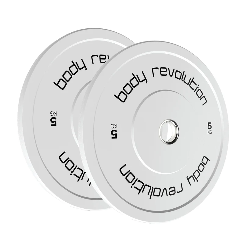 Lot de 4 Disques Olympiques Bumpers - 30 kg (2 x 5 kg, 2 x 10 kg)