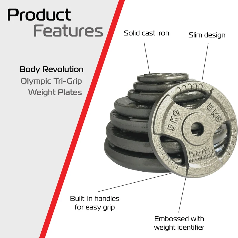 2 Disques de Musculation en Fonte de 20 kg (2 x 10 kg)