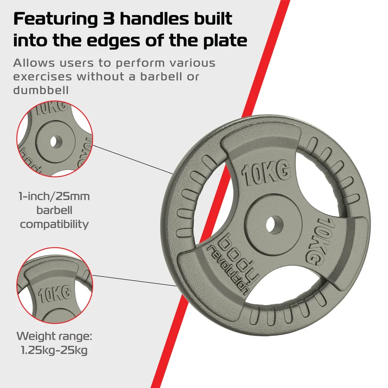 2 Disques de Musculation en Fonte de 20 kg (2 x 10 kg)