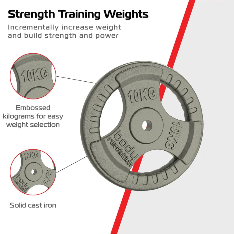 2 Disques de Musculation en Fonte de 20 kg (2 x 10 kg)