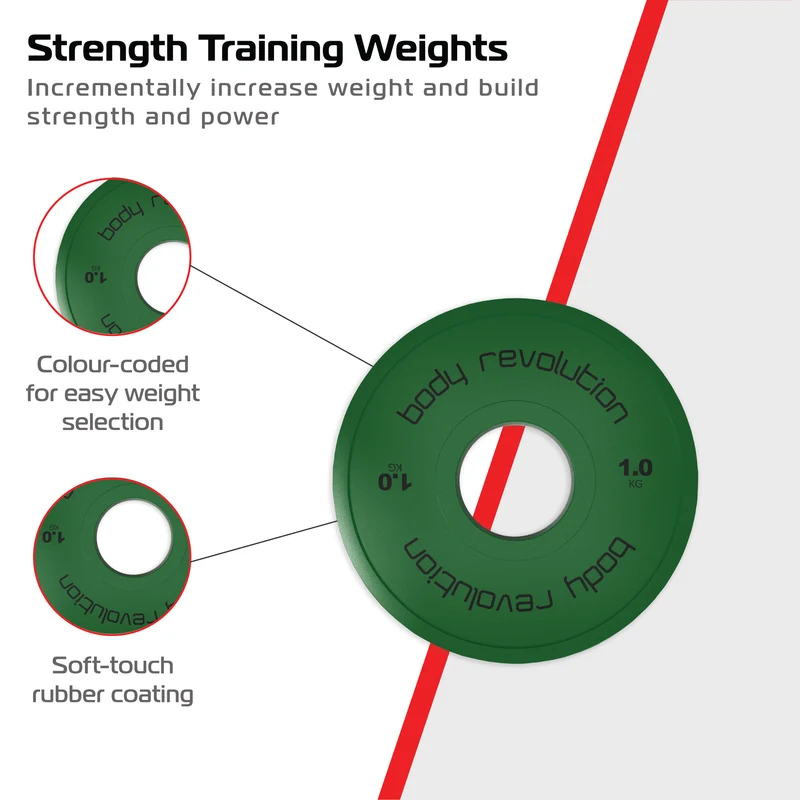 2 Disques de Musculation Fractionnés de 2 kg (2 x 1 kg)