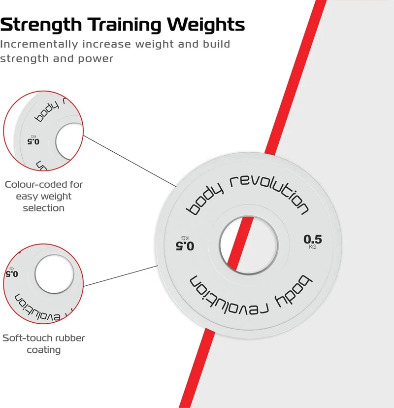 2 Disques de Musculation Fractionnés de 1 kg (2 x 0,5 kg)