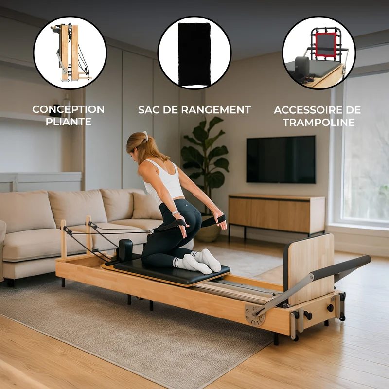 Machine Reformer Pilates Pliable - Chêne