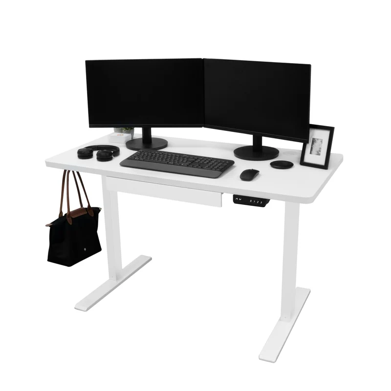 Bureau Assis-Debout Électrique Avec Tiroir (120 x 60 cm)